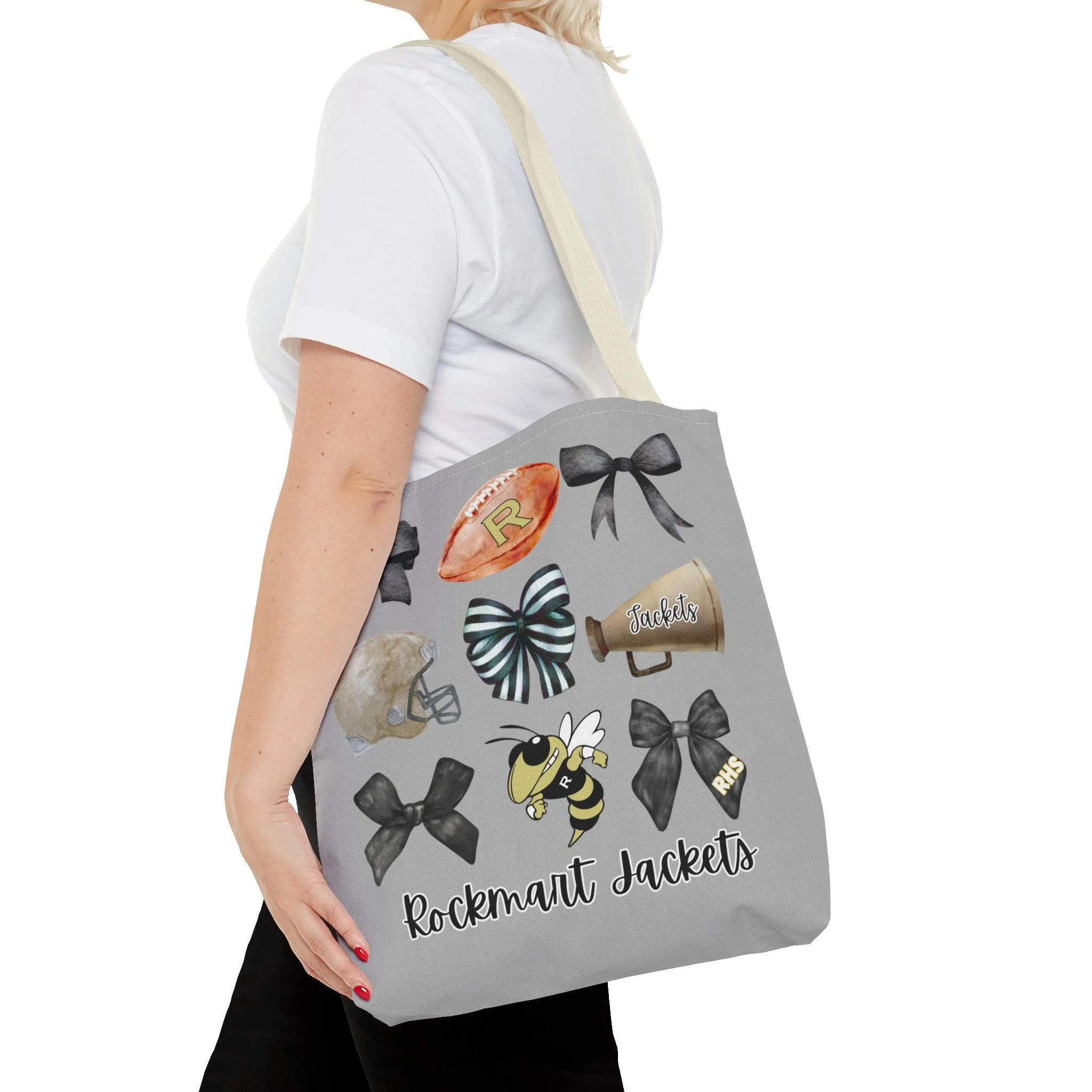 Rockmart Jackets Bows Football & Cheer Tote Bag (AOP)