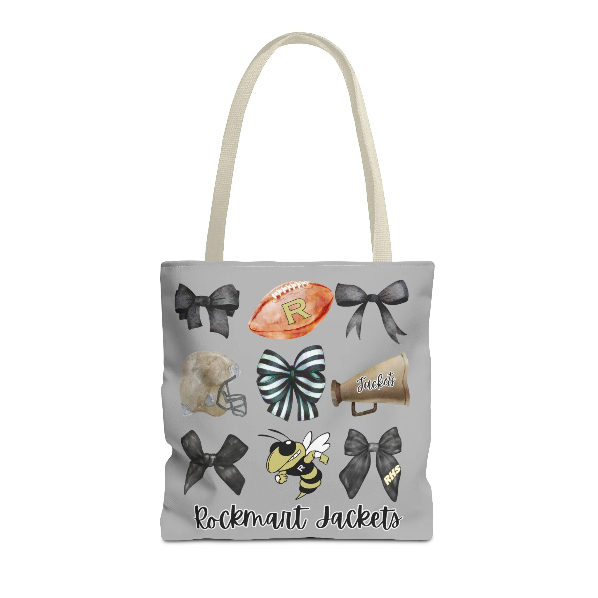 Rockmart Jackets Bows Football & Cheer Tote Bag (AOP)