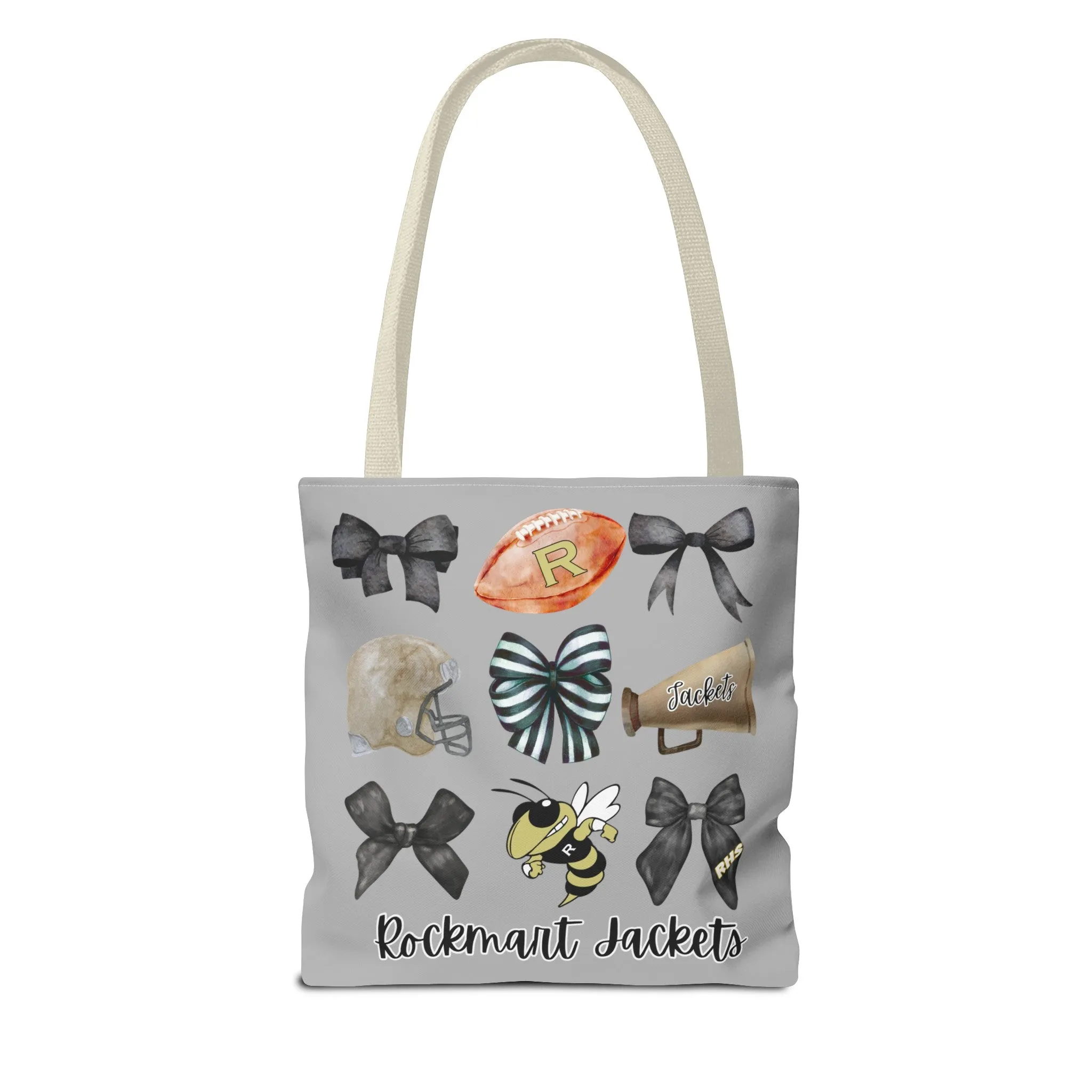 Rockmart Jackets Bows Football & Cheer Tote Bag (AOP)