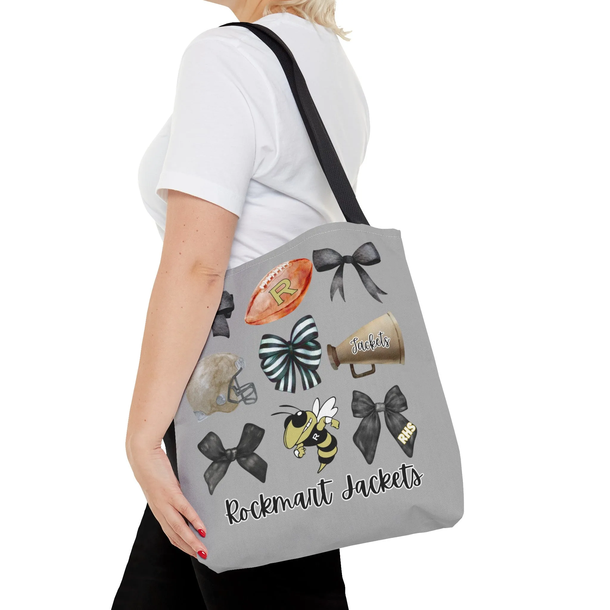 Rockmart Jackets Bows Football & Cheer Tote Bag (AOP)