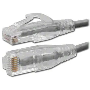 Slim Cat6 UTP Ethernet Patch Cord, 7' Gray