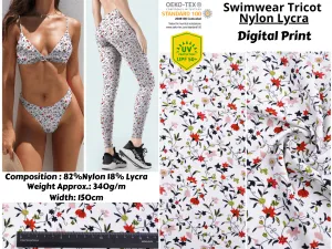 Spring Floral Print  Nylon Swimwear Fabric - WHWJH1172A