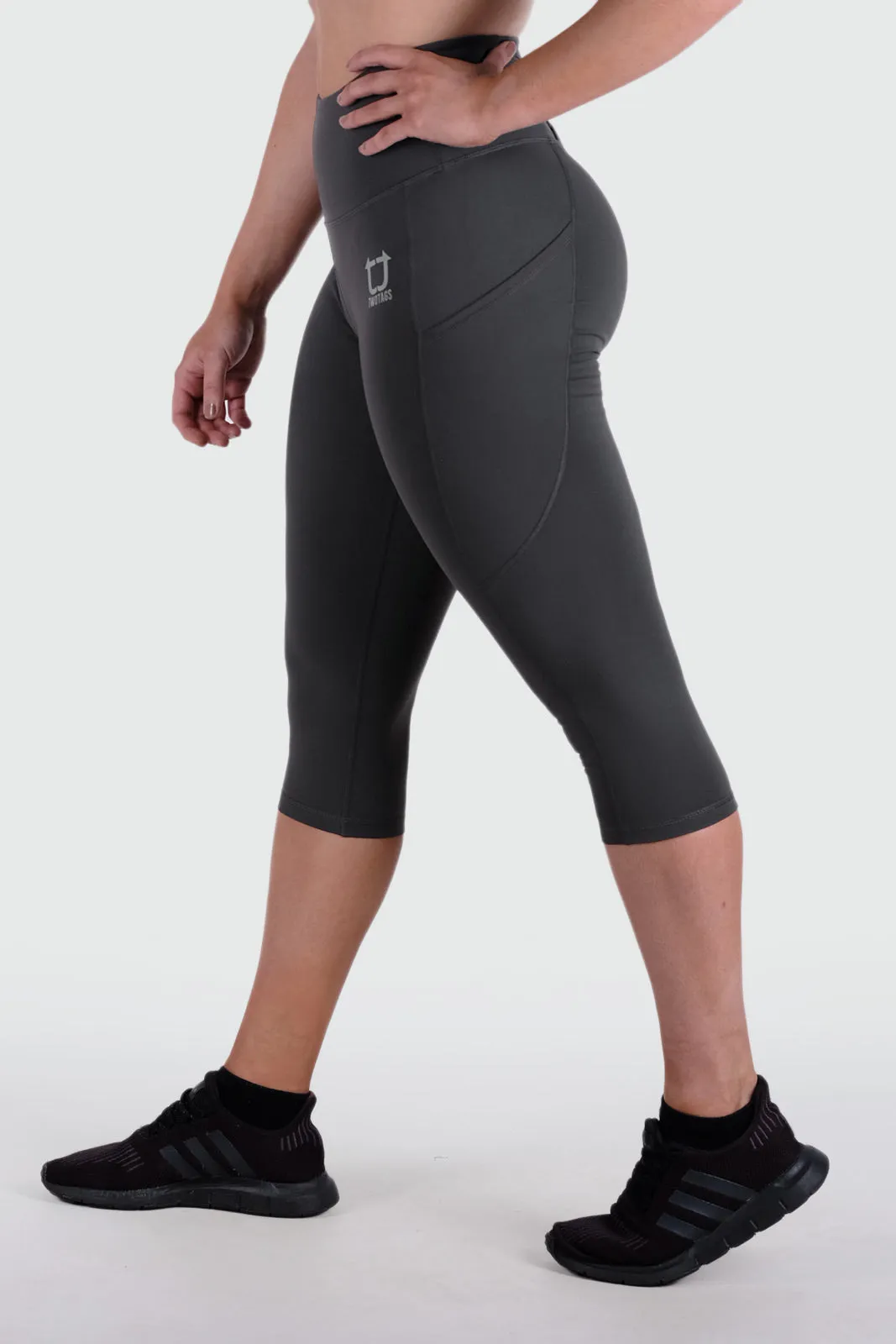 Strappy 3/4 V2 Highwaisted Leggings - Slate Grey