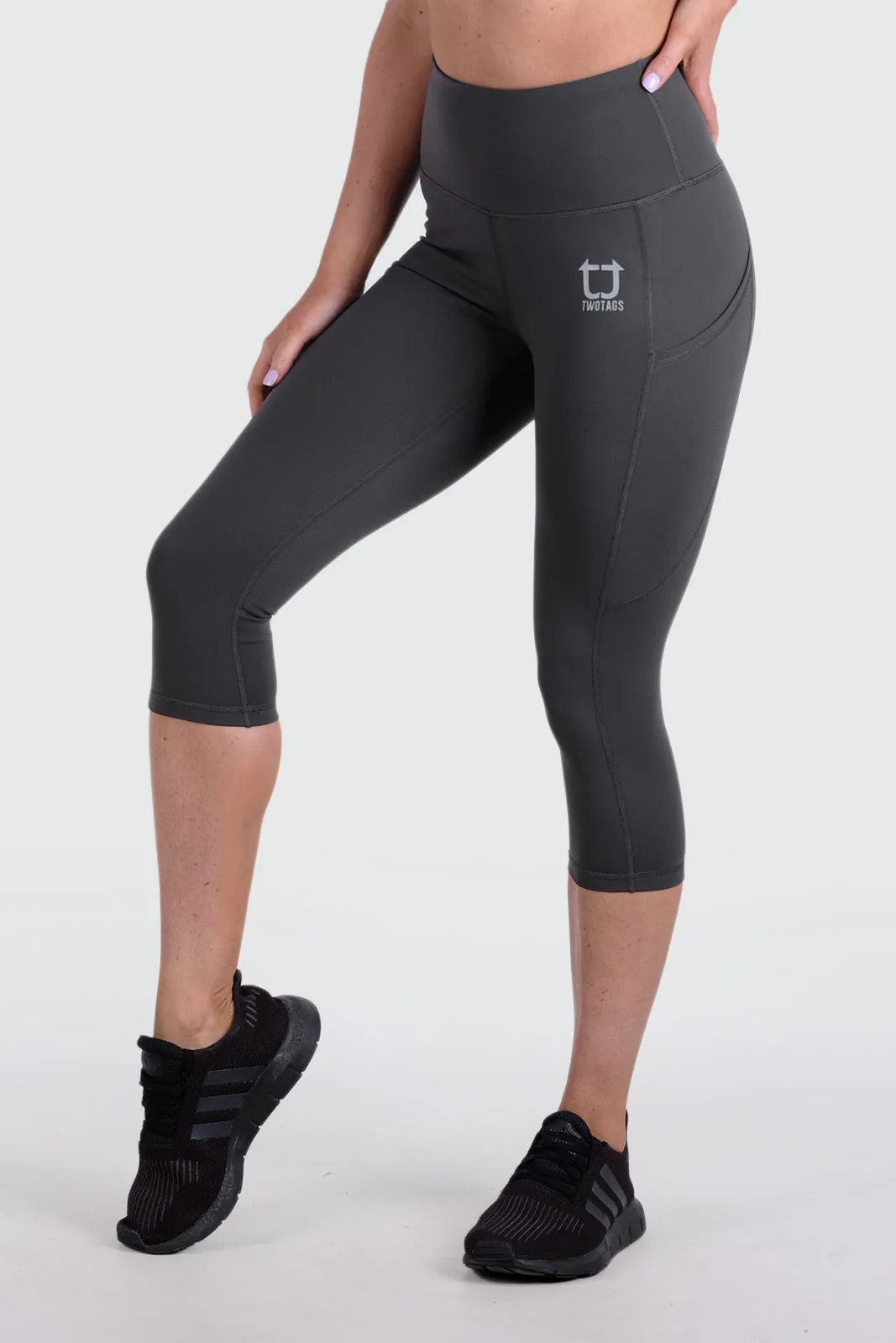 Strappy 3/4 V2 Highwaisted Leggings - Slate Grey