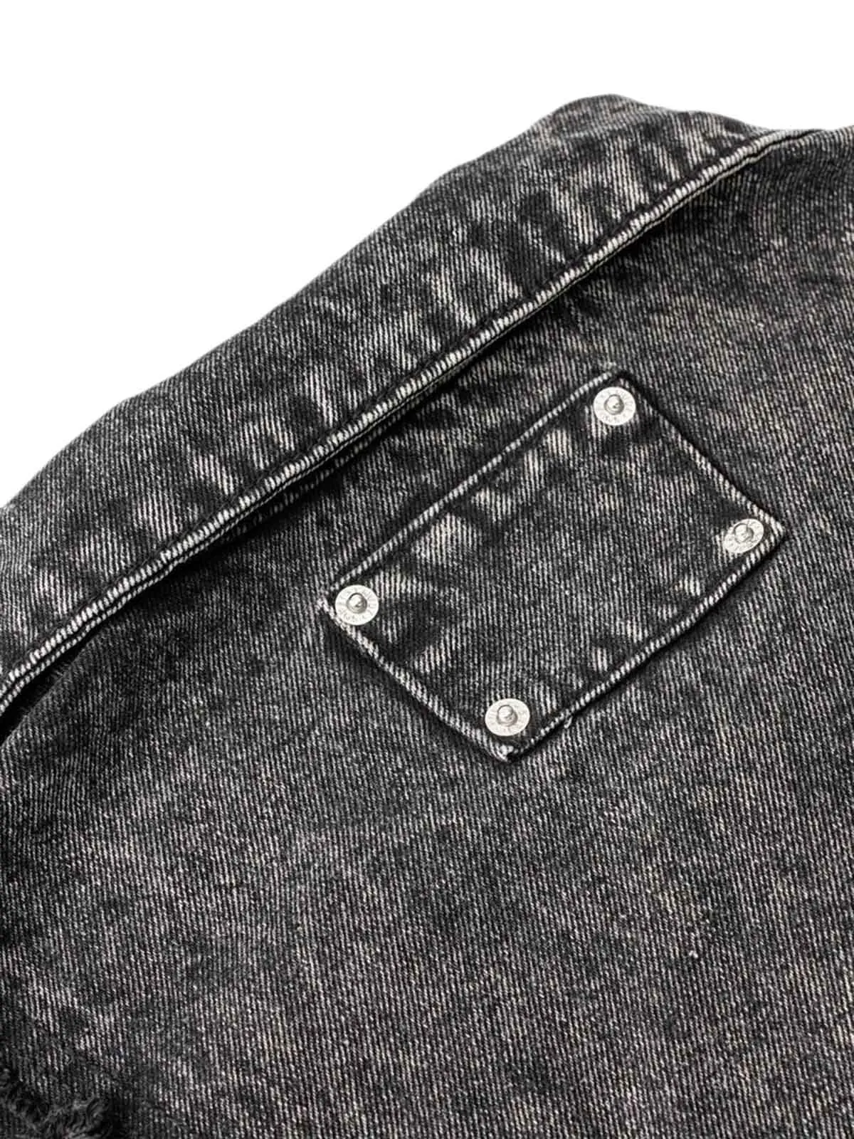 Thesupermade Raw Edge split Washed Denim Vest