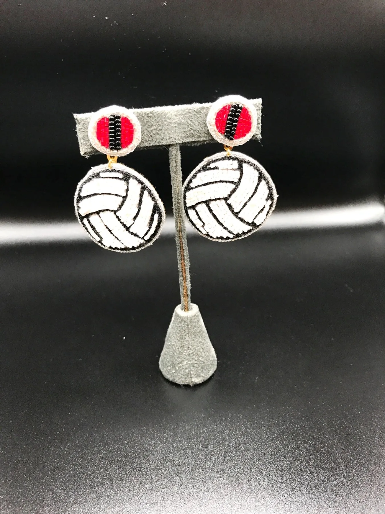 Volleyball Hand Beaded Earring