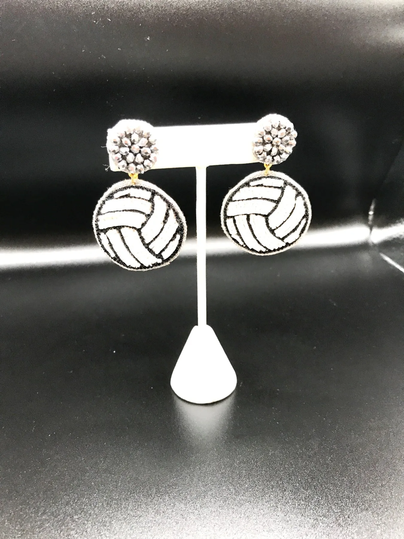 Volleyball Hand Beaded Earring