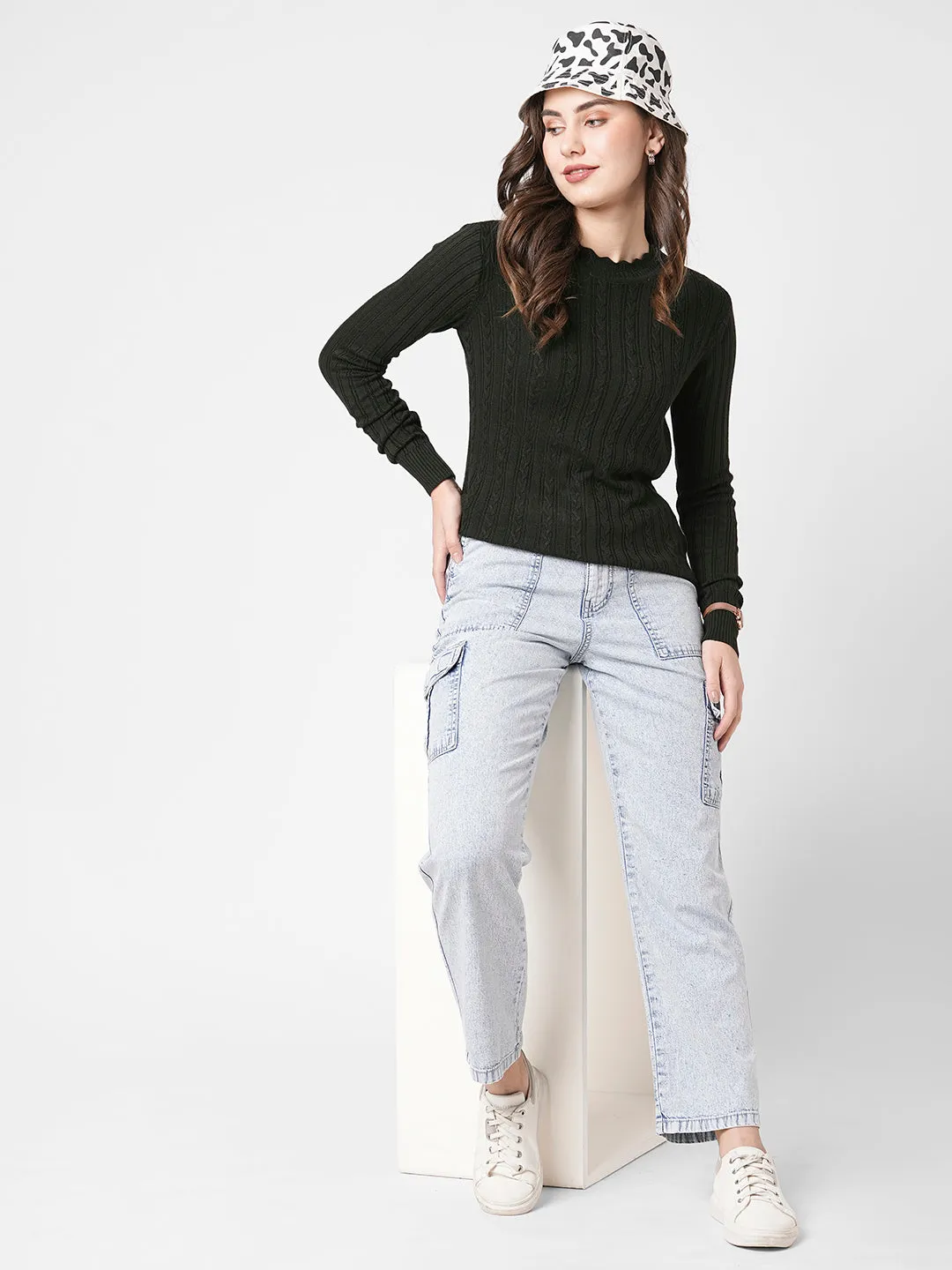 Women Solid Casual Wear Sweater