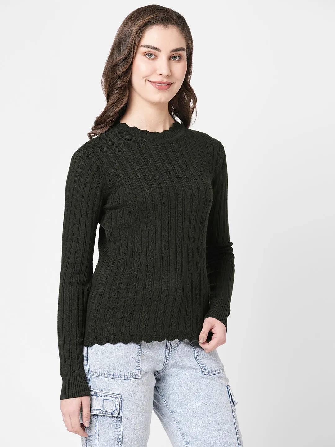 Women Solid Casual Wear Sweater