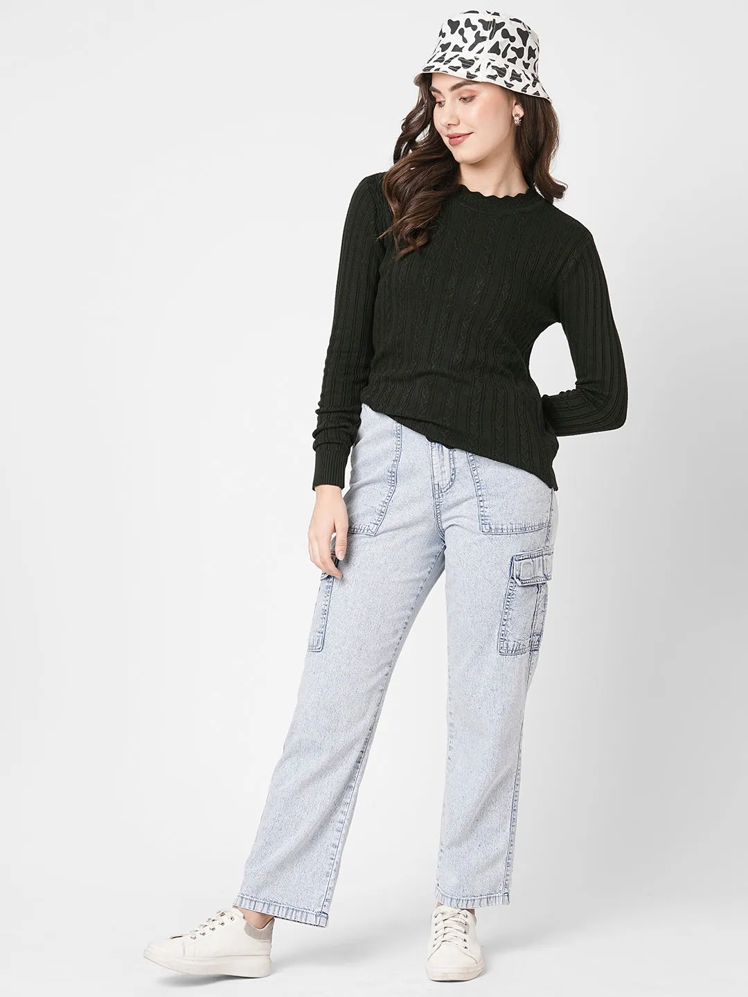 Women Solid Casual Wear Sweater