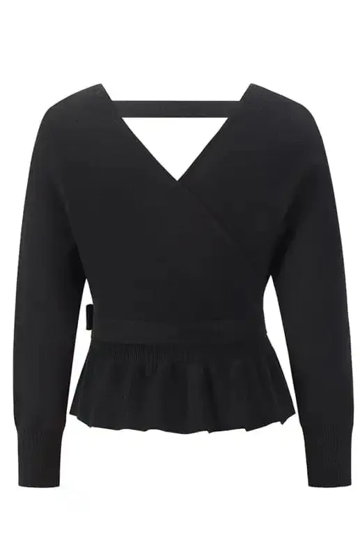 Women’s Fashion Casual Mock Wrap Knit Sweater