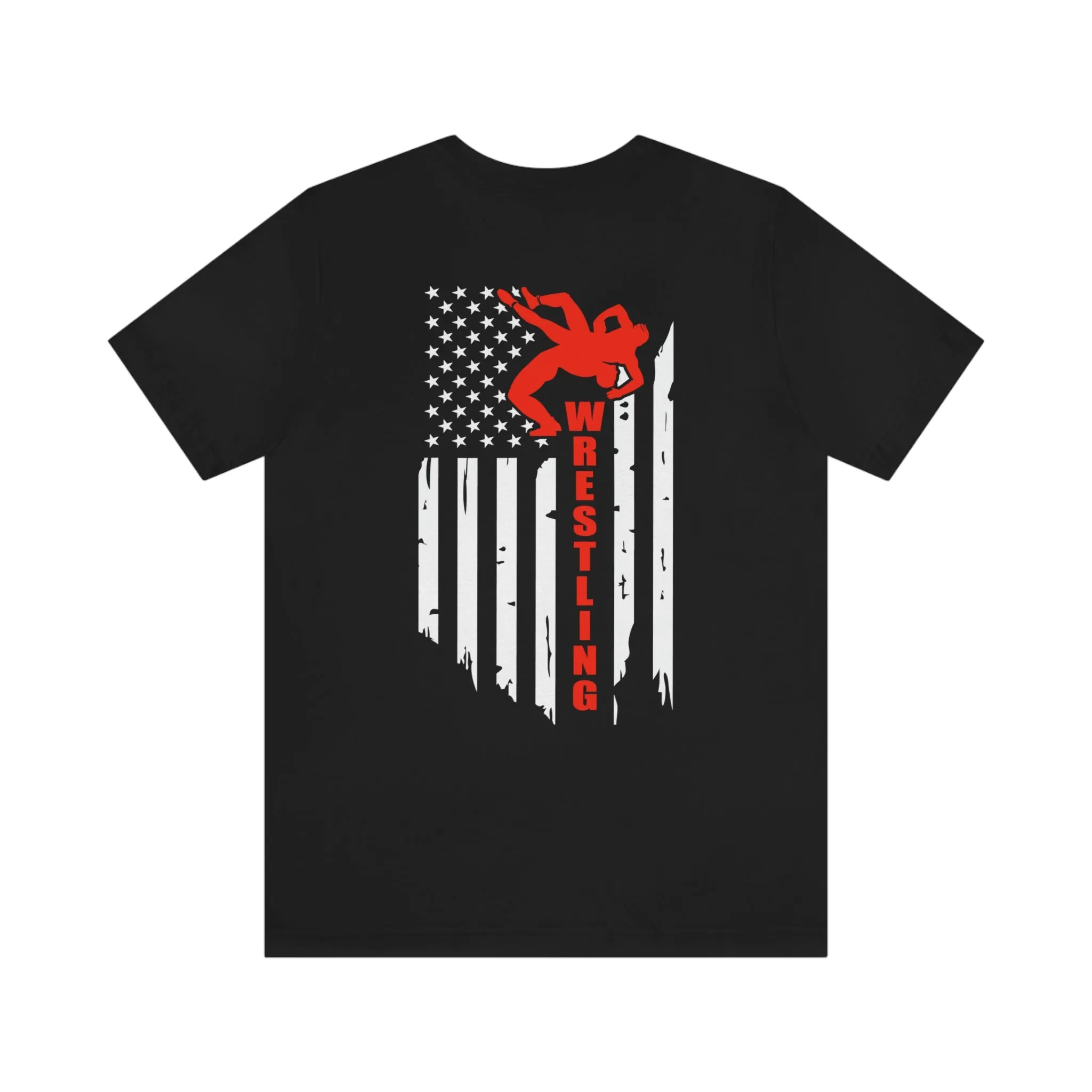 Wrestling Shirt American Flag Unisex Jersey Short Sleeve Tee